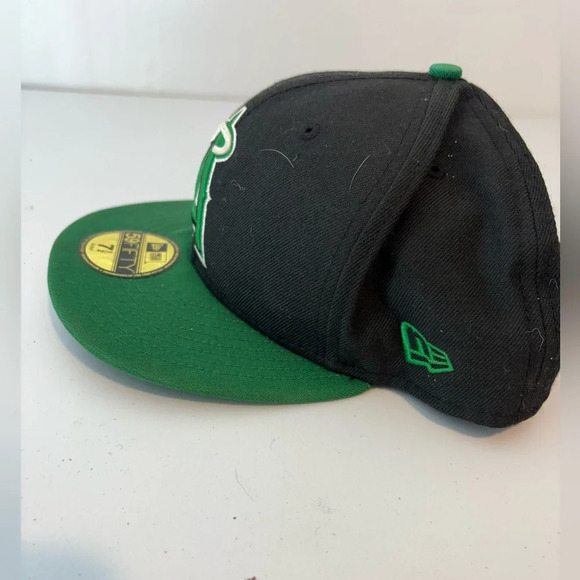 Los Angeles New Era 59 FIFTY cap in black and green Size 7 1/2 - Picture 4 of 5